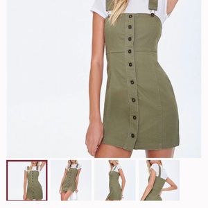Khaki overall dress